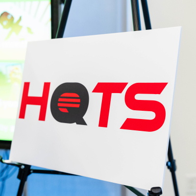 HOTS sponsor sign on an easel
