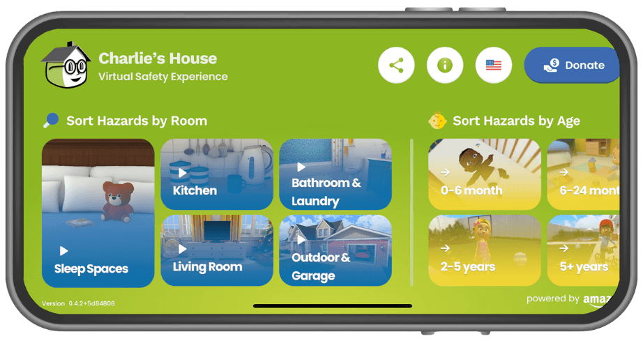 Virtual Safety Experience App on a mobile device
